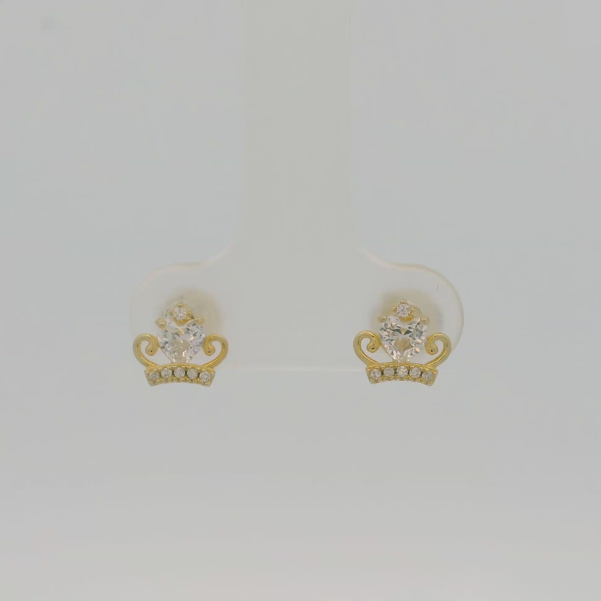 Crown Silver stud earrings